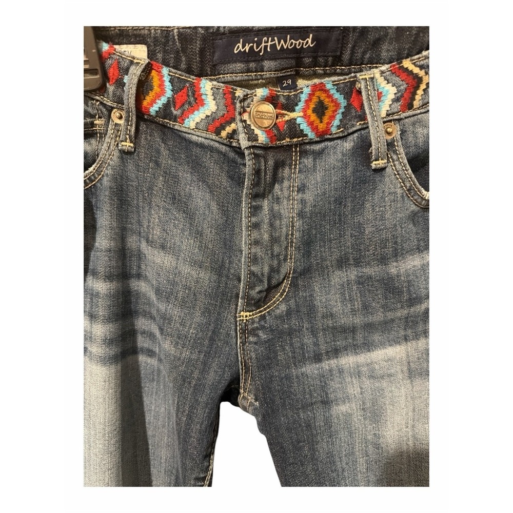 DRIFTWOOD Slim Embroidered Waist Skinny Jeans - Blue Audrey - Picture 3 of 4